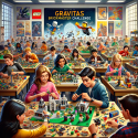 DALL-E 3 Created image depicting students participating in the Gravitas Brickmaster Challenge